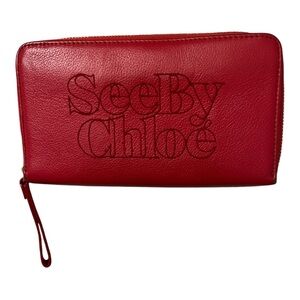 See by Chloé Red Leather Wallet